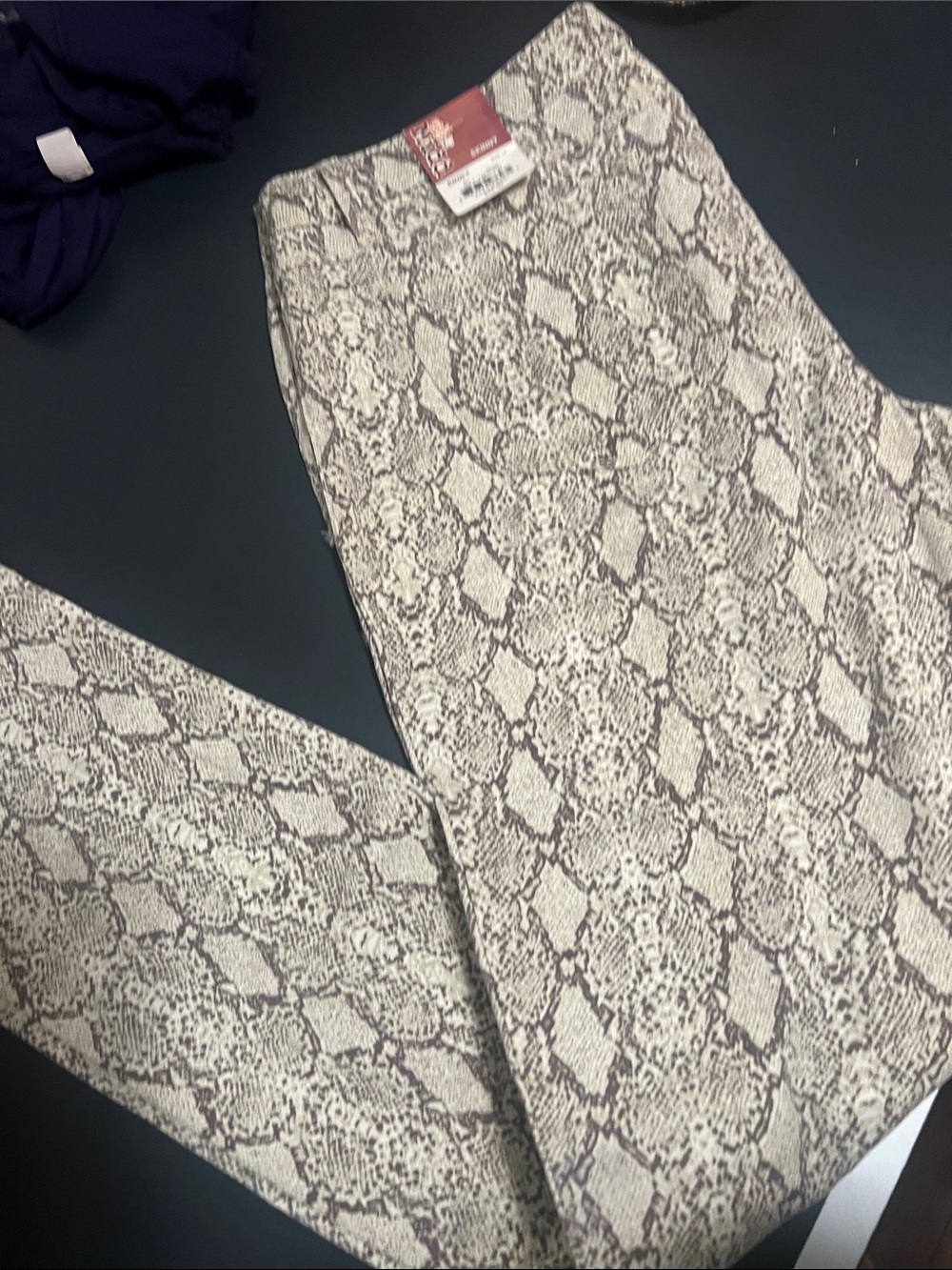 Mudd Skinny Snake-Print Pencil Skirt in Beige and Taupe